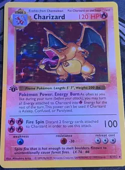 Pokemon Charizard Base Set 4/102 Holo Rare 1ST EDITION SHADOWLESS 1999 Card - Image 1