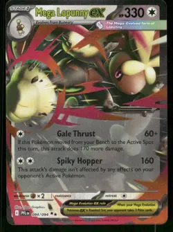 Pokemon Cards Mega Lopunny ex 084/094 Phantasmal Flames Double Rare NM - Image 1