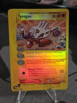 Tyrogue 63/147 Aquapolis 2002 Reverse Holo Pokemon Card TCG Tomokazu Komiya - Image 1