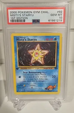PSA 10 Pokemon Misty's Staryu #92 - 1st Edition Gym Challenge - Image 1
