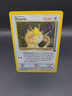 Pokemon TCG Meowth Black Star Promo Card #10 Gameboy Wizards of the Coast LP - Image 1