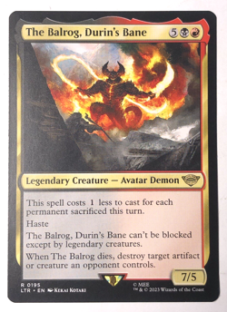 The Balrog, Durin's Bane 195 the Lord of the Rings MTG Magic the Gathering NM - Image 1