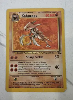 Pokemon TCG - Kabutops 24/62 - Rare Unlimited - Fossil Unlimited [Moderate Play] - Image 1