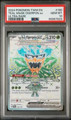 2024 POKEMON TWM EN-TWILIGHT MASQUERADE ULTRA RARE TEAL MASK OGERPON EX PSA 10 - Image 1