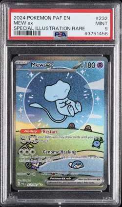 2024 POKEMON PAF EN-PALDEAN FATES SPECIAL ILLUSTRATION RARE #232 MEW EX PSA 9 - Image 1