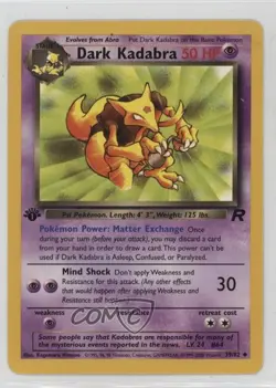 Dark Kadabra 1st Ed. Pokemon Team Rocket #39 2000 - Image 1
