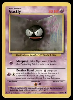 1999 Pokemon Classic - Base Set Gastly VTG UNplayed Basic/Common #50 WOTC TGC - Image 1