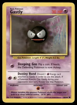 1999 Pokemon Base Set Unlimited Gastly VTG UNplayed #50/102 WOTC TGC - Image 1