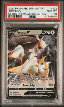 2022 POKEMON ARCEUS VSTAR ULTRA-PREM COLL #122 ARCEUS V PSA 10 - Image 1