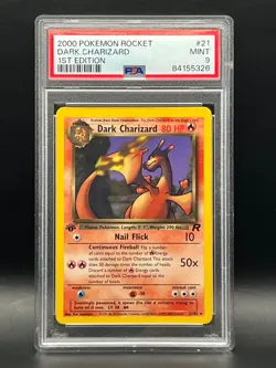 PSA 9- 1ST EDITION DARK CHARIZARD #21 Rare-2000 POKEMON ROCKET - Image 2