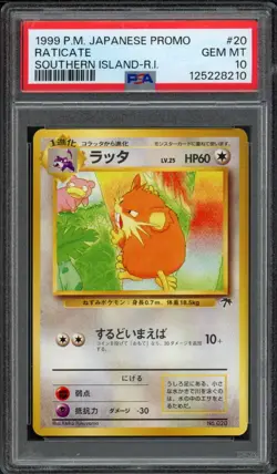 1999 Pokemon Japanese Southern Islands Promo Raticate 20 PSA 10 Gem Mint - Image 1
