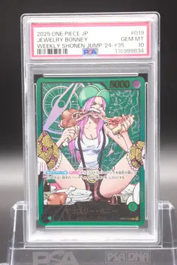 PSA 10 JEWELRY BONNEY L OP07-019 SHONEN JUMP ONE PIECE CARD JAPANESE E781 - Image 2