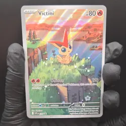 Pokemon TCG Victini SVP 208 SV Promo Holo Full Art Basic 80HP V-Force 2025 - Image 1