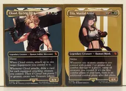 CLOUD, EX-SOLDIER & TIFA, MARTIAL ARTIST BORDERLESS CARDS SET NM - Image 1