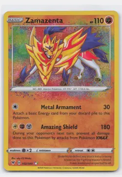 ZAMAZENTA 102/185 AMAZING RARE VIVID VOLTAGE POKEMON - Image 1