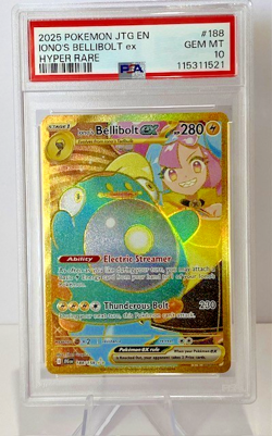 2025 POKEMON JTG EN-JOURNEY TOGETHER HYPER RARE #188 IONO'S BELLIBOLT EX PSA 10 - Image 2
