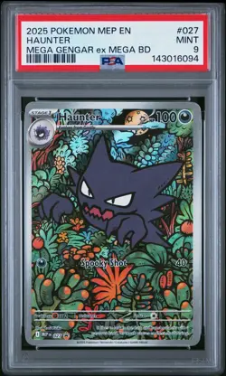 2025 POKEMON MEP EN-ME BLACK STAR PROMO #027 HAUNTER PSA 9 - Image 1