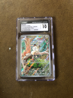 Pokemon Meowth #106/094 (2025) Phantasmal Flames Illustration Rare Holo CGC 10 - Image 1