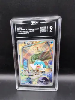 TAG 9 MINT Quaxly 206/193 Illustration Rare - Paldea Evolved - AI Graded Holo - Image 1