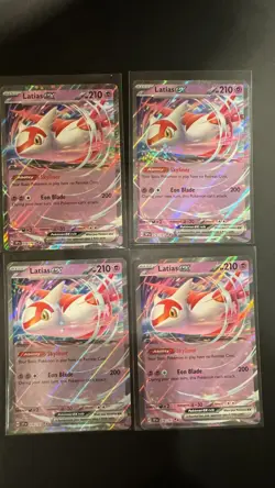 2025 POKEMON TCG LATIAS EX 76 SV SURGING SPARKS DOUBLE RARE HOLO NM x4 - Image 1