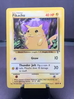 Pokemon TCG Pikachu E3 Stamped - Yellow Cheeks 58/102 WOTC VTG 1999 LP+ - Image 1