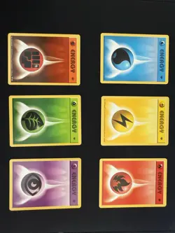Pokemon TCG Base Set First Edition Basic Energy Card Set of 6 Types LP - Image 1