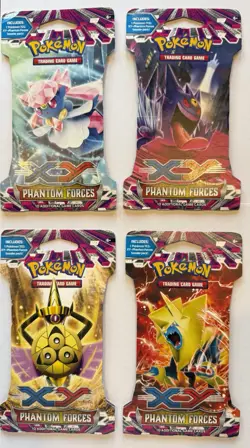 Pokemon XY Phantom Forces Sleeved Booster Pack Lot 4 Packs 2014 English - Image 1