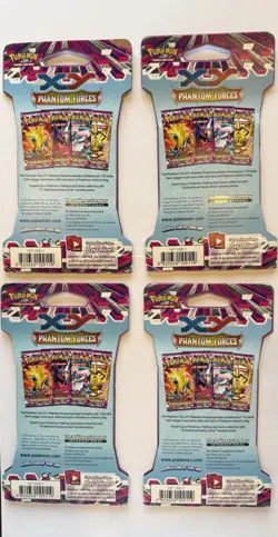 Pokemon XY Phantom Forces Sleeved Booster Pack Lot 4 Packs 2014 English - Image 2