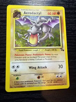 Wizards of the Coast Aerodactyl Fossil 1/62 Holo 1999 60HP Pokemon Rare - Image 1