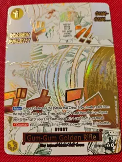 One Piece CCG OP15-116 Gum-Gum Golden Rifle Manga Alt Art - Image 1