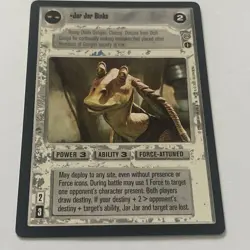 STAR WARS CCG TATOOINE RARE CARD JAR JAR BINKS - Image 1