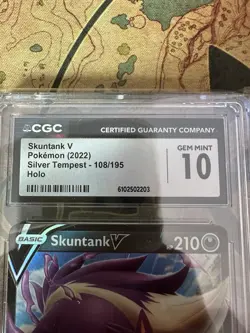 Skuntank V 108/195 Silver Tempest Ultra Rare Holo CGC 10 Pokemon TCG Card - Image 3