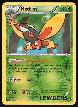 Mothim - 4/124 - Rare Reverse Holo - Fates Collide - Pokemon Card - Image 1