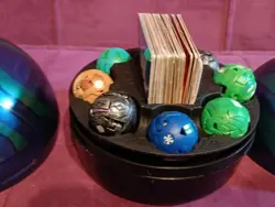 Bakugan Tin Lot: Blue/teal Bakusphere Battle Brawlers Round Holder CARDS 8 BALLS - Image 3