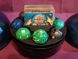 Bakugan Tin Lot: Blue/teal Bakusphere Battle Brawlers Round Holder CARDS 8 BALLS - Image 4