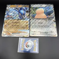 Pokemon OVERSIZE JUMBO CARD | Snorlax & Lucario ex Prismatic Evolutions Stamped - Image 1