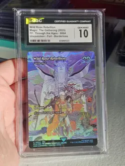 MTG CGC 10 Wild Rose Rebellion U 0004 SC Foil Final Fantasy: Through the Ages - Image 1