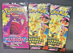 3 NEW! Pokemon booster packs 2 Ascended Heroes 1 Fusion Strike - Image 1
