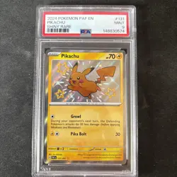 Pokemon TCG Pikachu 131/091 Paldean Fates Shiny Rare PSA 9 - Image 1