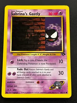 Sabrina's Gastly 96/132 - Gym Challenge Vintage Pokemon Card LP - Image 1