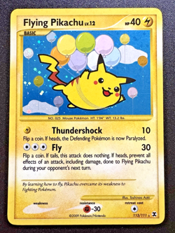Flying Pikachu 113/111 Platinum Rising Rivals Pokemon Card Holo Secret Rare MP - Image 1