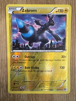 Pokemon TCG Zekrom Legendary Treasures 51/113 Reverse Holo Holo Rare MP - Image 1