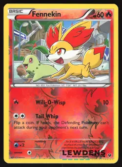Fennekin - 10/124 - Common Reverse Holo - Fates Collide - Pokemon Card - Image 1
