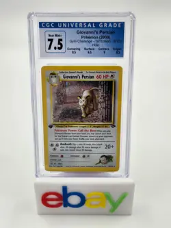 2000 POKEMON GYM CHALLENGE - 1ST ED - HOLO #8/132 GIOVANNI'S PERSIAN CGC 7.5 - Image 1