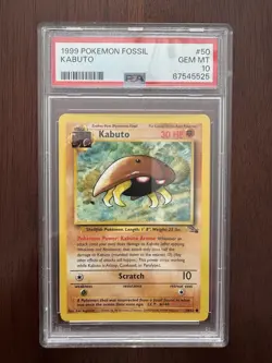 1999 Pokemon Fossil #50 Kabuto PSA 10 - Image 1