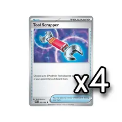 4x REVERSE HOLO Tool Scrapper 085/086 White Flare English Pokemon Playset x4 - Image 1