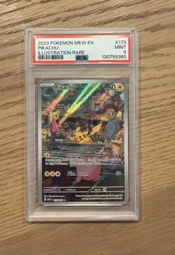 2023 POKEMON MEW EN-151 ILLUSTRATION RARE #173 PIKACHU PSA 9 - Image 1