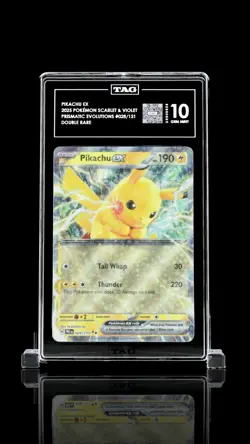 2025 Pokemon Pre En Prismatic Pikachu ex #028 TAG 10 GEM MINT - Image 1