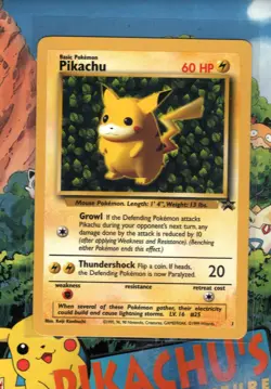 Pokemon TCG Pikachu 1 WotC Black Star League Promo 1999 LP - Image 1