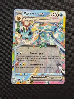 Pokemon Vaporeon ex 023/131 Sv: Prismatic Evolutions Holo Double Rare 280 HP - Image 2